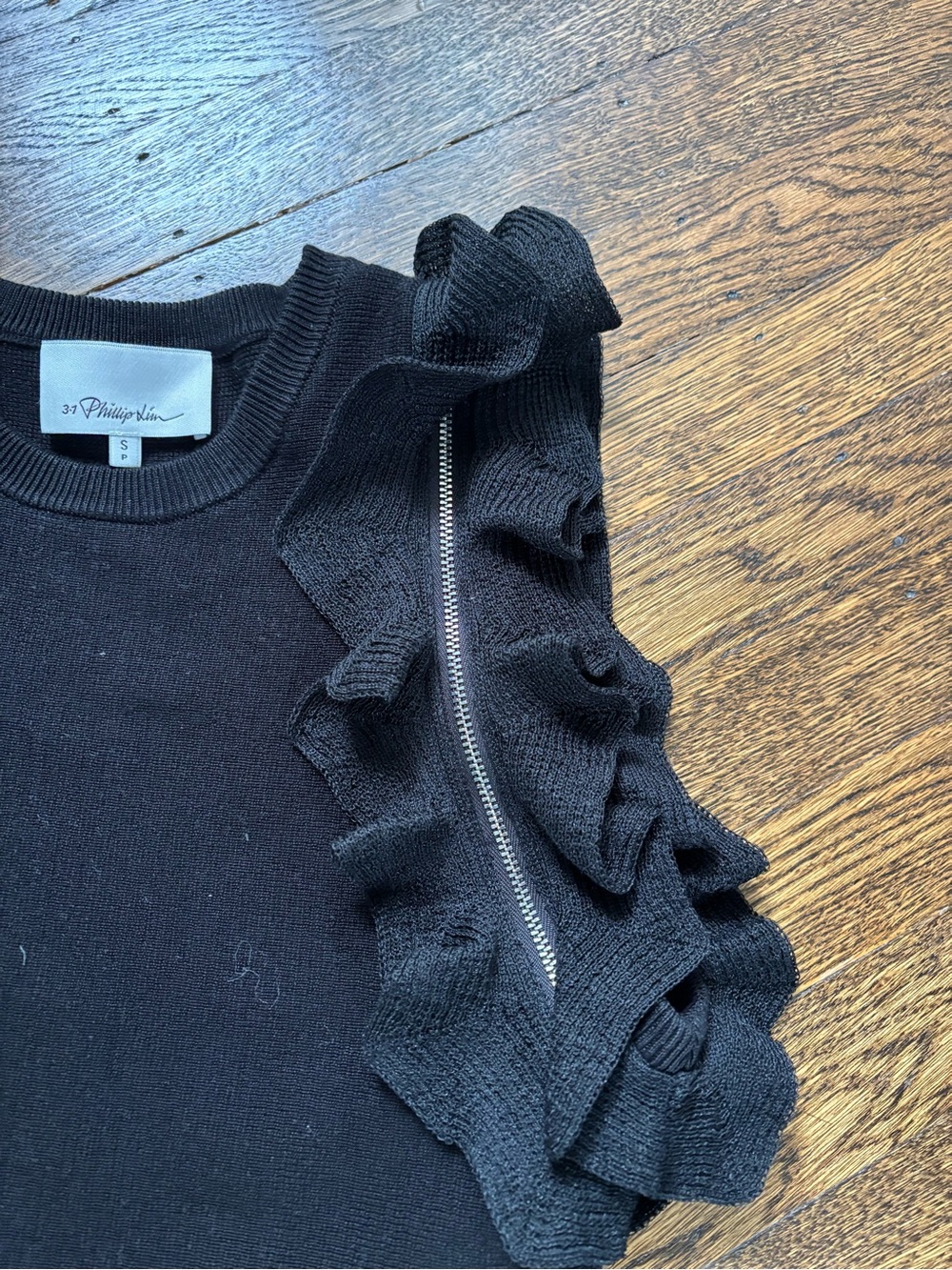 3.1 Phillip Lim Sleeveless Black Ruffle Knit Dress - Picture 3 of 4